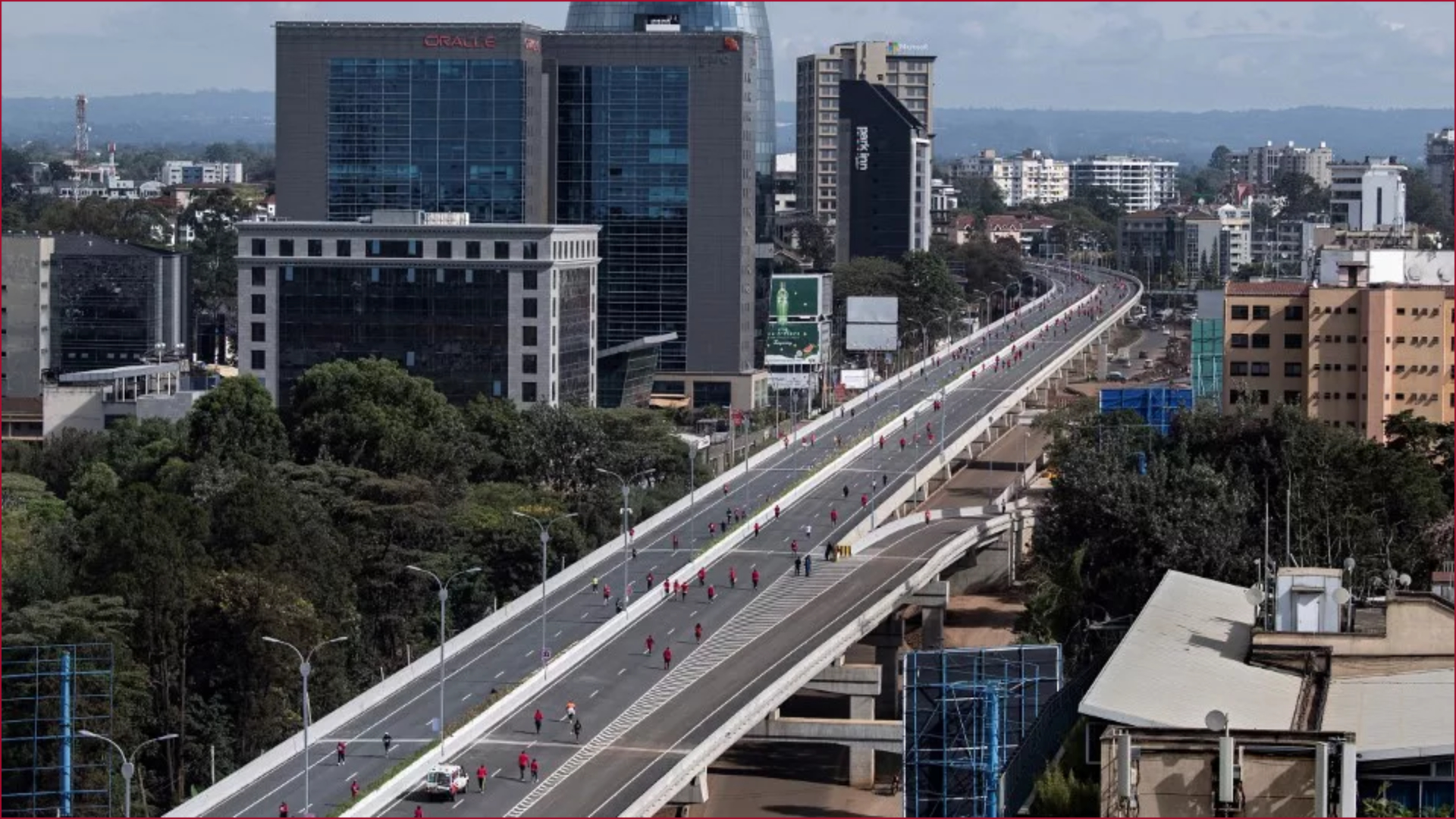 An aerial view of the Nairobi Expressway.